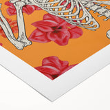 Floral Skeleton Halloween Wall Art - Spooky Chic Halloween Decor