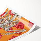 Floral Skeleton Halloween Wall Art - Spooky Chic Halloween Decor