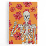 Floral Skeleton Halloween Wall Art - Spooky Chic Halloween Decor