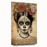 Elegant Rose Catrina – Día de los Muertos Canvas Art