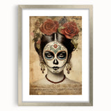 Elegant Rose Catrina – Día de los Muertos Canvas Art