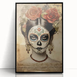 Elegant Rose Catrina – Día de los Muertos Canvas Art