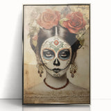 Elegant Rose Catrina – Día de los Muertos Canvas Art
