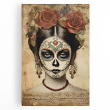 Elegant Rose Catrina – Día de los Muertos Canvas Art