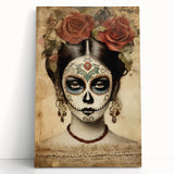 Elegant Rose Catrina – Día de los Muertos Canvas Art
