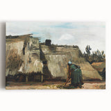 A Peasant Woman Digging - Rustic Impressionist Scene by Vincent van Gogh