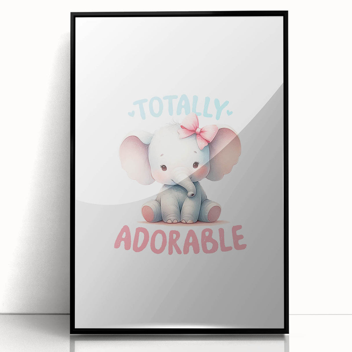 Adorable Baby Elephant Girls Room Wall Art – Nursery Print