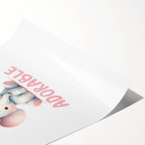 Adorable Baby Elephant Girls Room Wall Art – Nursery Print