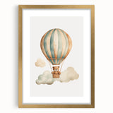 Teddy Bear Hot Air Balloon Nursery Wall Art - Baby Room Decor