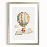 Teddy Bear Hot Air Balloon Nursery Wall Art - Baby Room Decor