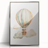 Teddy Bear Hot Air Balloon Nursery Wall Art - Baby Room Decor