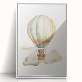 Teddy Bear Hot Air Balloon Nursery Wall Art - Baby Room Decor