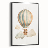 Teddy Bear Hot Air Balloon Nursery Wall Art - Baby Room Decor