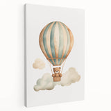 Teddy Bear Hot Air Balloon Nursery Wall Art - Baby Room Decor