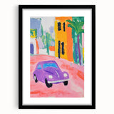 Rolled Canvas Prints for Kids - Vibrant City Street Car Art