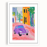 Rolled Canvas Prints for Kids - Vibrant City Street Car Art