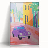 Rolled Canvas Prints for Kids - Vibrant City Street Car Art