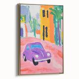 Rolled Canvas Prints for Kids - Vibrant City Street Car Art