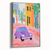 Rolled Canvas Prints for Kids - Vibrant City Street Car Art