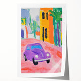 Rolled Canvas Prints for Kids - Vibrant City Street Car Art