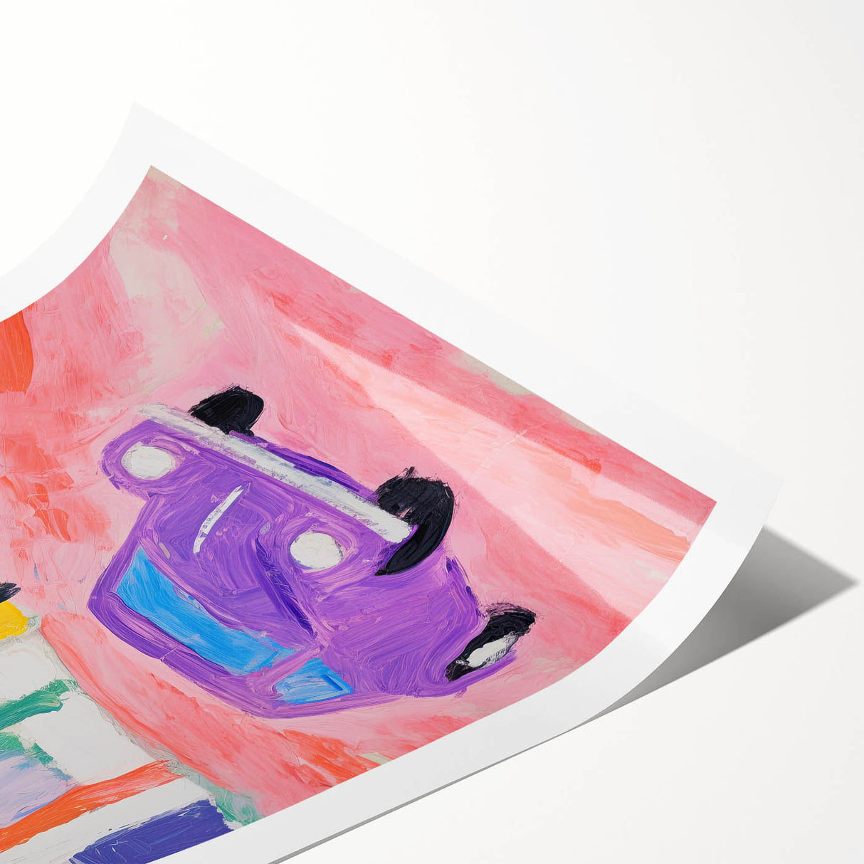 Rolled Canvas Prints for Kids - Vibrant City Street Car Art