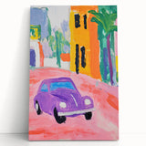 Rolled Canvas Prints for Kids - Vibrant City Street Car Art