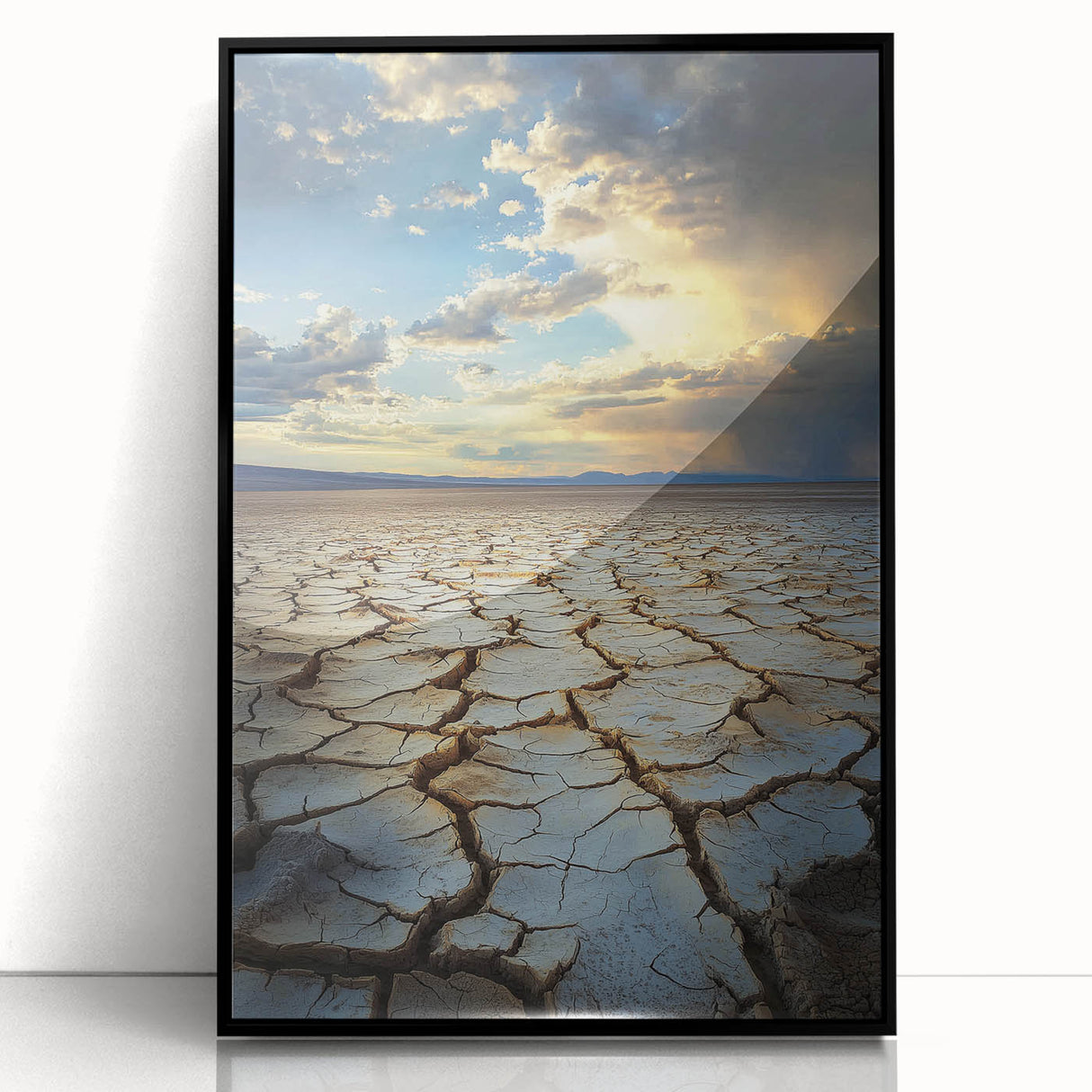 Framed acrylic wall art showcasing a modern black design in a landscape format, perfect for contemporary decor. Ideal for adding sophistication to living spaces.