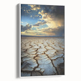 Framed landscape canvas artwork showcasing an abstract design with vibrant colors, displayed in a sleek white frame, ideal for modern home decor.