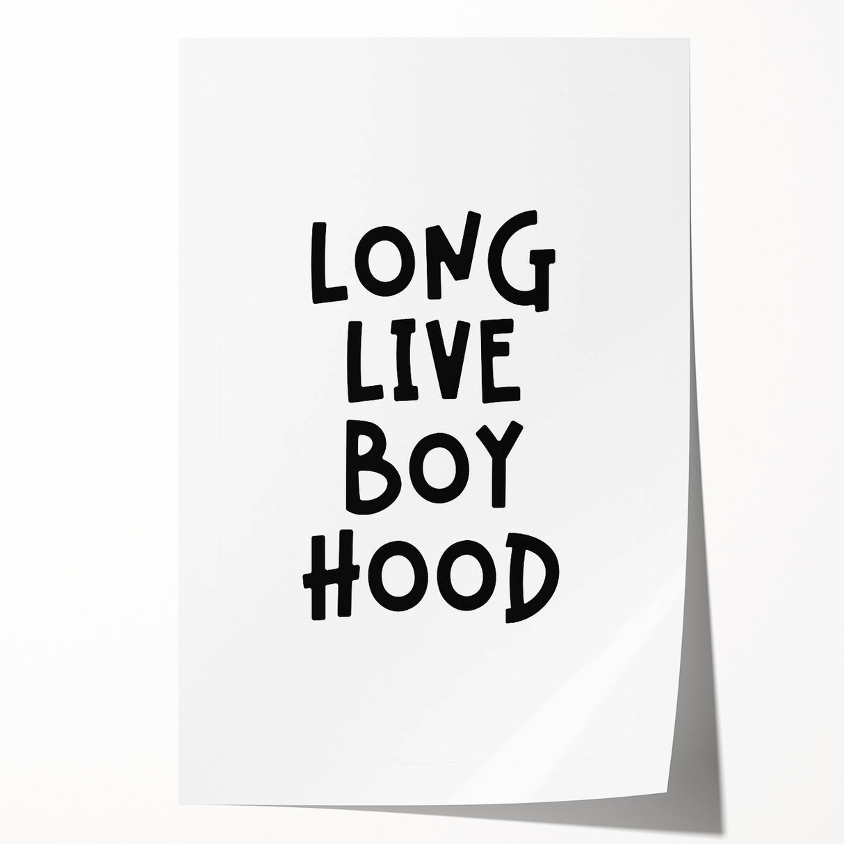 “Long Live Boyhood” Typography Art Print for Kids Room