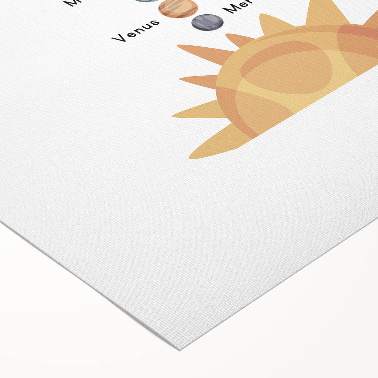 Solar System Typography Art Print – Planets and Sun Wall Art