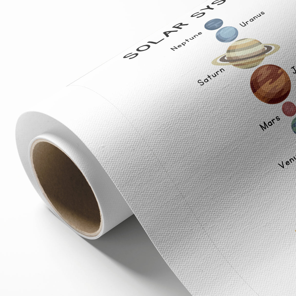 Solar System Typography Art Print – Planets and Sun Wall Art