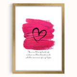 Modern Typography Wall Art - Pink Heart Quote Canvas Print
