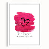 Modern Typography Wall Art - Pink Heart Quote Canvas Print