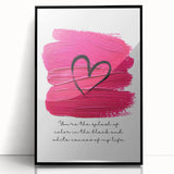 Modern Typography Wall Art - Pink Heart Quote Canvas Print