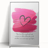 Modern Typography Wall Art - Pink Heart Quote Canvas Print