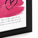 Modern Typography Wall Art - Pink Heart Quote Canvas Print