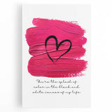 Modern Typography Wall Art - Pink Heart Quote Canvas Print