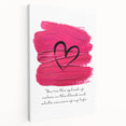 Modern Typography Wall Art - Pink Heart Quote Canvas Print