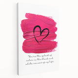 Modern Typography Wall Art - Pink Heart Quote Canvas Print