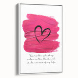 Modern Typography Wall Art - Pink Heart Quote Canvas Print