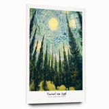 Acrylic glass print of Van Gogh's impressionist style art, featuring vibrant swirls and bursts of color.