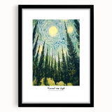 Extra large, colorful abstract art print of a textured, impressionist style, framed in black, ideal for living room decor.