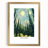 Impressionist-style textured art print with abstract patterns in vibrant colors, framed in gold.