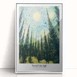 Acrylic print of Van Gogh's impressionist painting in white frame, suitable for modern art wall decor or nursery.