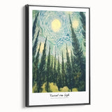 Impressionist landscape painting in black and white on framed canvas, ideal for bedroom wall decor.