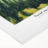 Impressionist style art deco poster depicting a vibrant starry night on a rolled canvas, ideal for dining room decor.