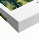 Impressionist landscape painting on stretched canvas featuring a black and white forest scene, ideal for bedroom wall art.