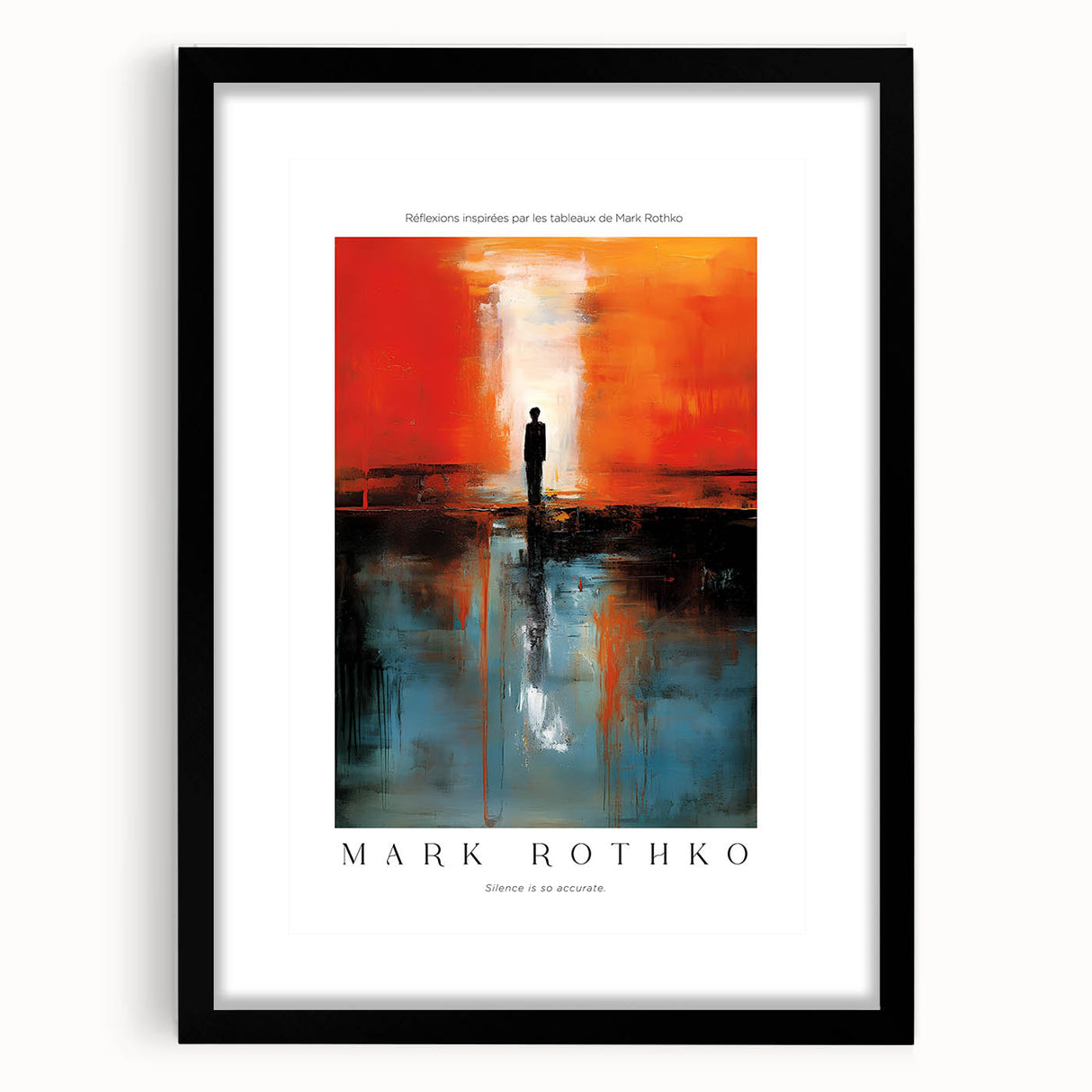 Extra large abstract art print featuring vibrant, colorful textured layers on a black framed canvas.
