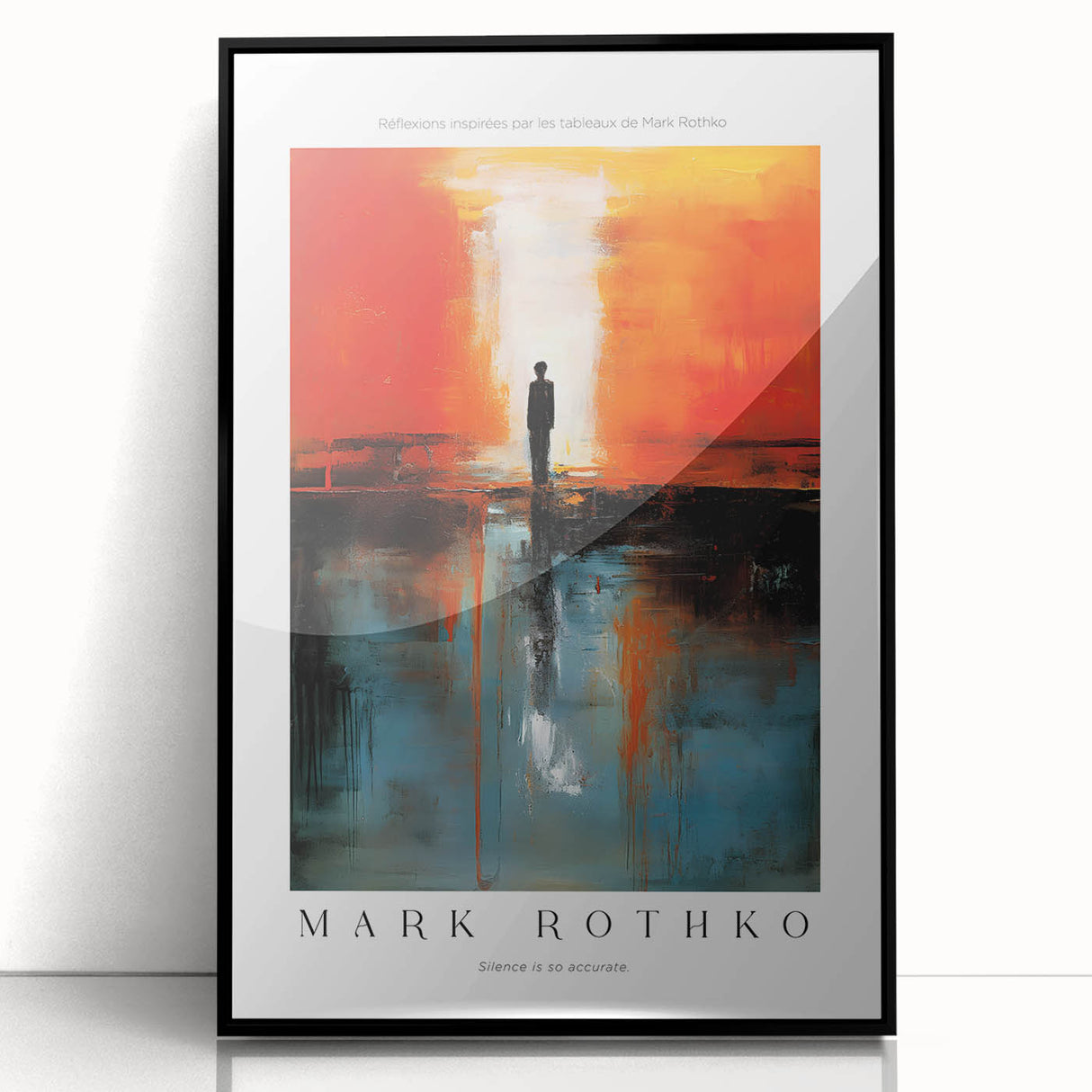 Large abstract wall art by Mark Rothko, featuring bold red and black colors on a framed acrylic.