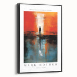 Black and white landscape painting on framed canvas, featuring a minimalist design ideal for bedroom wall decor.